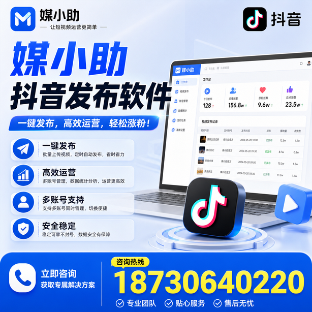 林芝媒小助抖音快手批量发布软件